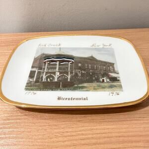 Red Creek NY 1776 1976 Street Scene Ruth N. Robinson # 3 Bicentennial Small Tray